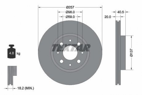 Гальмівний диск TEXTAR 92068503