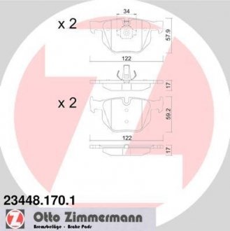Комплект гальмівних колодок ZIMMERMANN 23448.170.1