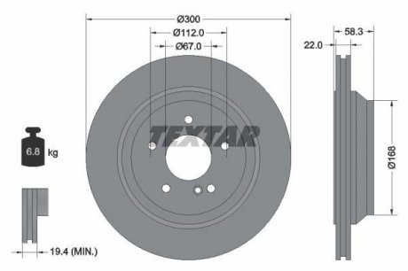 Гальмівний диск TEXTAR 92176303