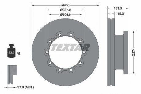 Гальмівний диск TEXTAR 93088300