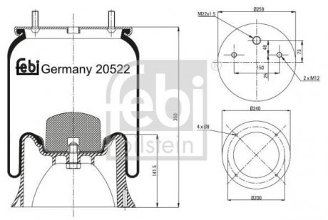 Пневмоподушка FEBI BILSTEIN 20522 (фото 1)