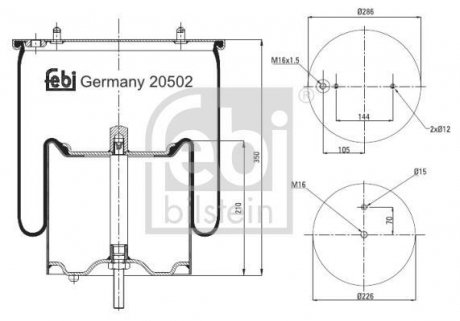 Подушка амортизуюча FEBI BILSTEIN 20502
