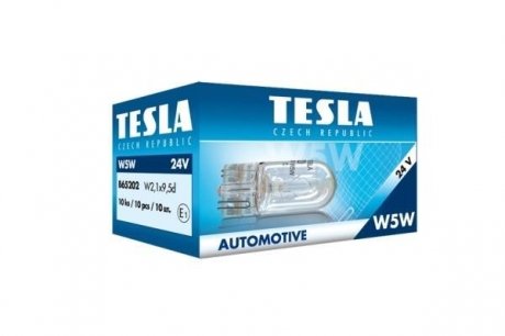 Автолампа Standard W5W W2,1x9,5d 5 W прозрачная TESLA B65202