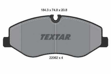 Комплект гальмівних колодок TEXTAR 2206201 (фото 1)