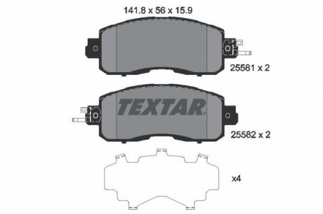 Комплект гальмівних колодок TEXTAR 2558101 (фото 1)