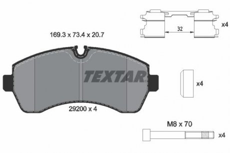 Комплект гальмівних колодок TEXTAR 2920002 (фото 1)