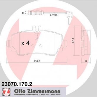 Комплект гальмівних колодок ZIMMERMANN 23070.170.2