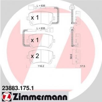 Комплект гальмівних колодок ZIMMERMANN 23883.175.1