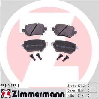 Комплект гальмівних колодок ZIMMERMANN 25110.175.1