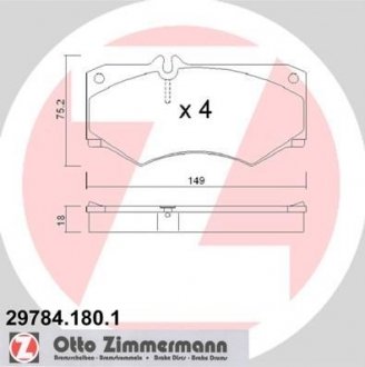 Комплект гальмівних колодок ZIMMERMANN 29784.180.1