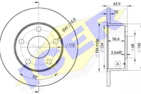 Диск тормозной ICER 78BD4060-2 (фото 1)