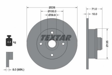 Диск тормозной TEXTAR 92041803 (фото 1)
