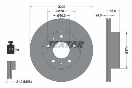 Гальмівний диск TEXTAR 92116703 (фото 1)