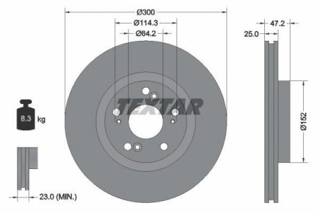 Гальмівний диск TEXTAR 92140903 (фото 1)