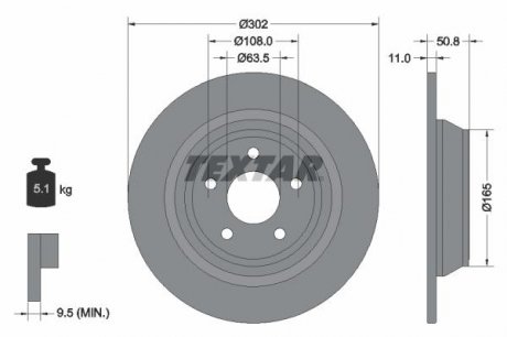 Гальмівний диск TEXTAR 92268703 (фото 1)