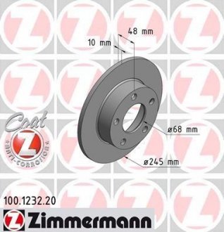 Гальмівний диск ZIMMERMANN 100.1232.20 (фото 1)