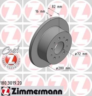 Гальмівний диск ZIMMERMANN 180.3019.20 (фото 1)