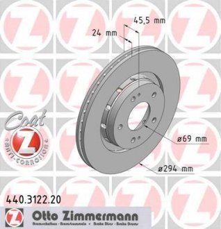 Гальмiвнi диски ZIMMERMANN 440.3122.20 (фото 1)