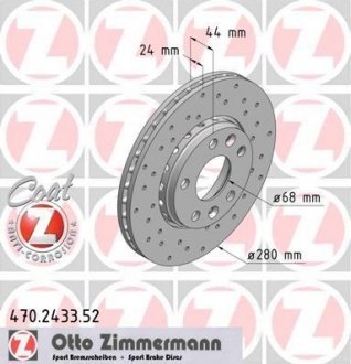 Гальмiвнi диски ZIMMERMANN 470.2433.52 (фото 1)