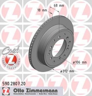 Гальмівний диск ZIMMERMANN 590.2807.20