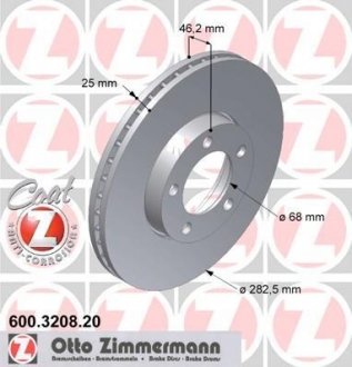 Гальмівний диск ZIMMERMANN 600.3208.20 (фото 1)