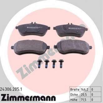 Комплект гальмівних колодок ZIMMERMANN 24306.205.1