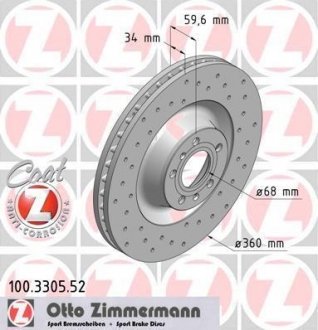 Гальмiвнi диски ZIMMERMANN 100.3305.52