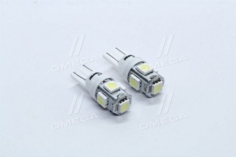 Лампа LED б / ц габарит і панель приладів T10 5SMD W5W 12V WHITE 2шт. блістер <> TEMPEST TP-214T10-12V