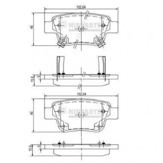 Комплект тормозных колодок, дисковый тормоз NIPPARTS J3612030 (фото 1)