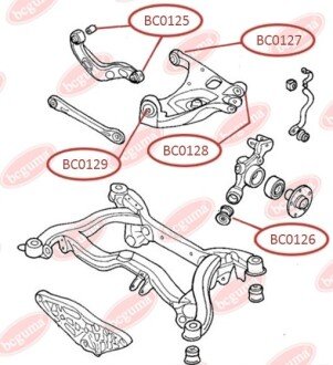 С/блок важеля зад. Audi A4 00- BC GUMA BC0129