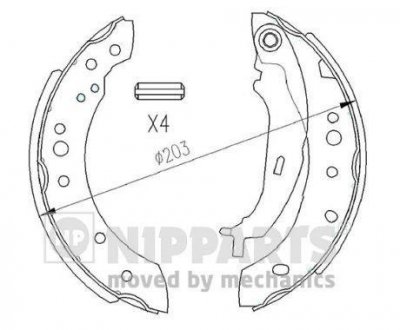 Гальмівні колодки (набір) NIPPARTS N3505043