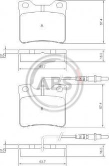 Комплект тормозних колодок A.B.S. 36683