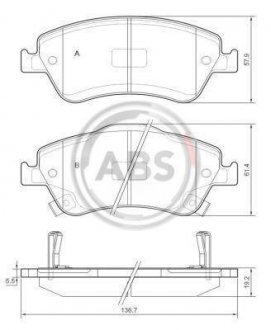 Гальмiвнi колодки дисковi A.B.S. 37620