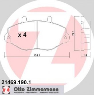 Гальмiвнi колодки дисковi ZIMMERMANN 214691901