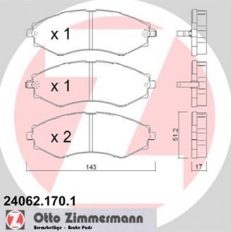 Гальмiвнi колодки дисковi ZIMMERMANN 240621701 (фото 1)