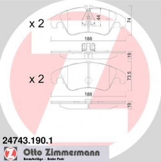 Гальмiвнi колодки дисковi ZIMMERMANN 247431901