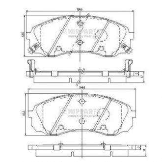 Гальмівні колодки, дискове гальмо (набір) NIPPARTS N3600329