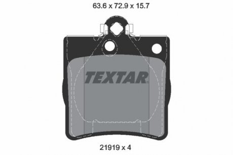 Гальмівні колодки, дискове гальмо (набір) TEXTAR 2191903 (фото 1)