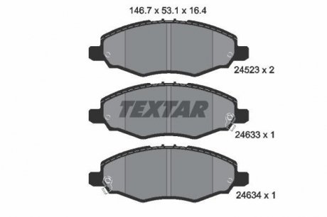 Гальмівні колодки, дискове гальмо (набір) TEXTAR 2452301