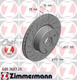 Гальмівний диск ZIMMERMANN 400360720 (фото 1)