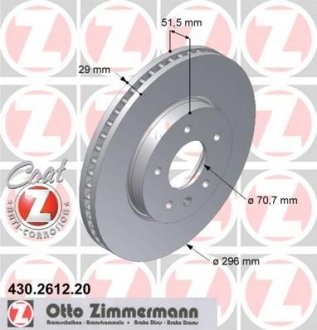 Гальмівний диск ZIMMERMANN 430261220 (фото 1)