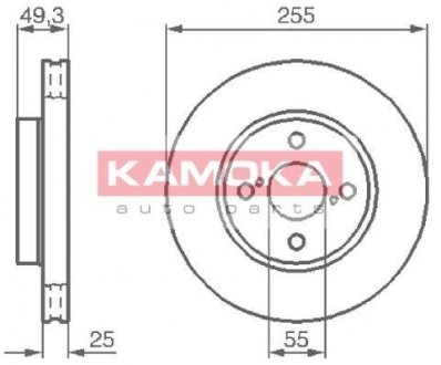 Гальмівний диск KAMOKA 1032588 (фото 1)