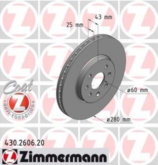 Гальмівний диск ZIMMERMANN 430260620 (фото 1)