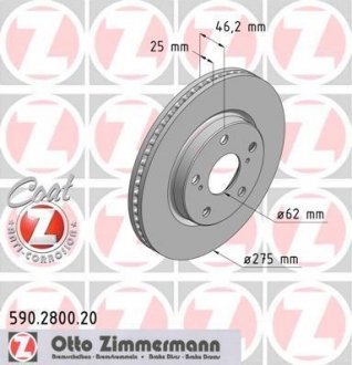 Гальмiвнi диски ZIMMERMANN 590280020 (фото 1)