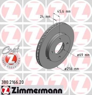 Гальмівний диск ZIMMERMANN 380216620 (фото 1)