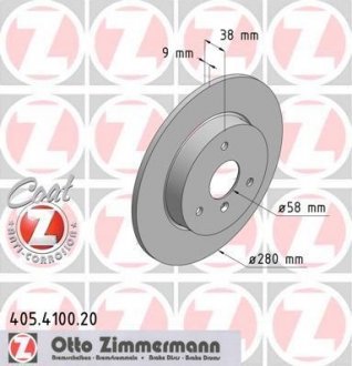 Гальмівний диск ZIMMERMANN 405410020 (фото 1)
