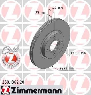 Гальмiвнi диски ZIMMERMANN 250136220 (фото 1)