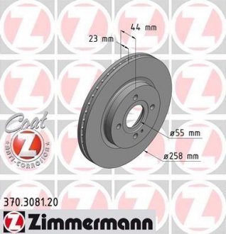 Гальмівний диск ZIMMERMANN 370308120