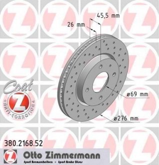 Гальмівний диск ZIMMERMANN 380216852