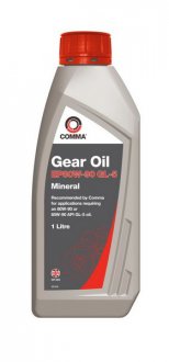 Олива трансмісійна мінеральна COMMA GEAR OIL EP80W90 GL5 1L